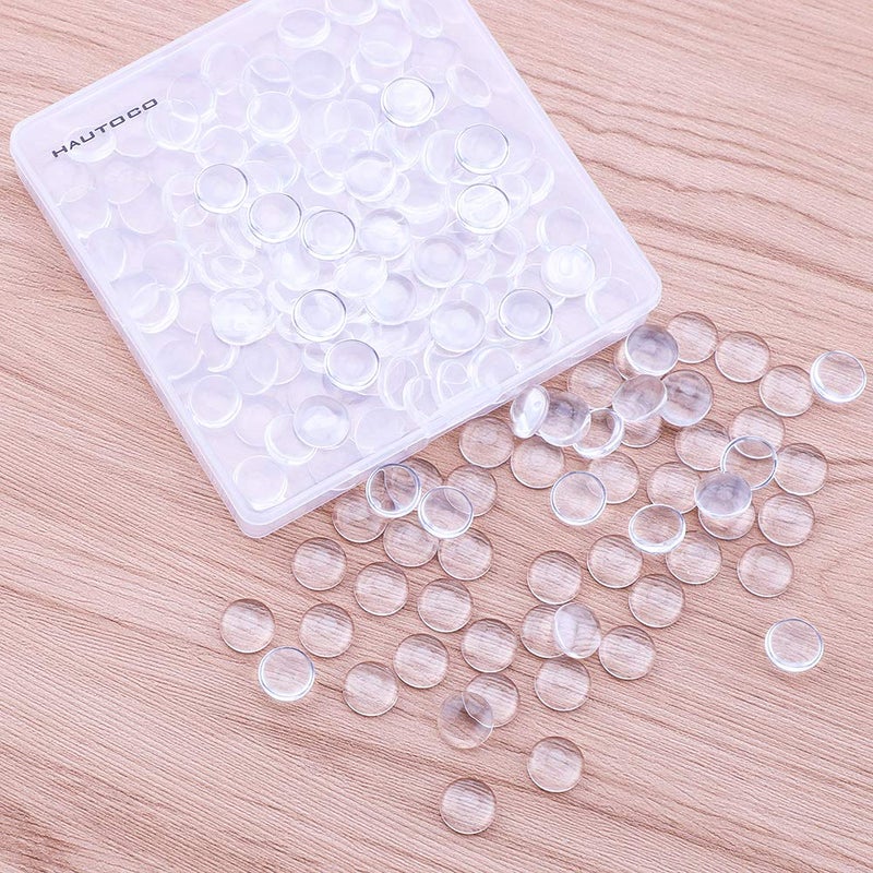 HAUTOCO 200Pcs 12mm Clear Glass Cabochons Round Cabochons Dome Tiles for DIY Earrings Necklaces Pendants Rings Cameo Photo Jewelry Making - Image 4